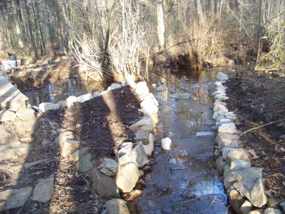 water management canal on Ingeno hiking trail