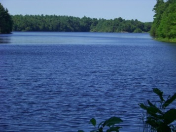 Aaron Reservoir from Mount Hope area of Wompatuck State Park.