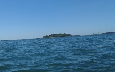 The drumlin that forms Bumpkin Island.