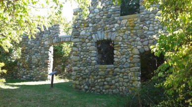 Remains of an old stone farm house on Bumpkin Island.