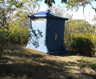 solar powered composting toilet on Bumpkin Island.