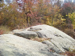 rock outcropping at cranberry pond trails