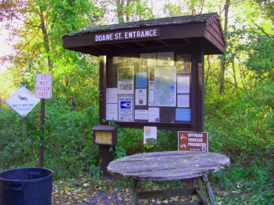 Dolan St. entrance to Wompatuck State Park.