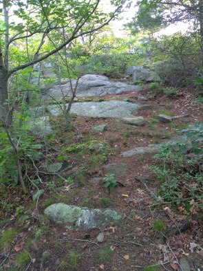 trail along rocky ledges
