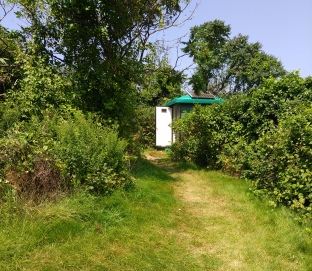 Solar powered out house on Grape Island