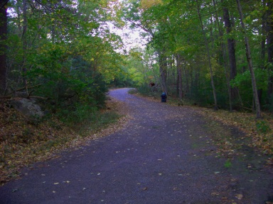 Trail beginning at the Leavitt St entrance to Wompatuck State Park.
