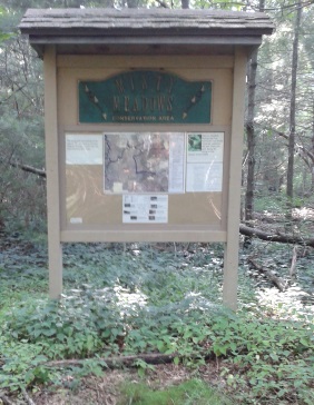 The kiosk at misty meadows conservation area.