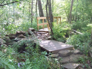 double bridge in heart of  Rockland Town Forest