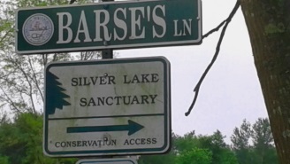 Barse's Lane in Kingston,leading to Silver Lake Sanctuary.