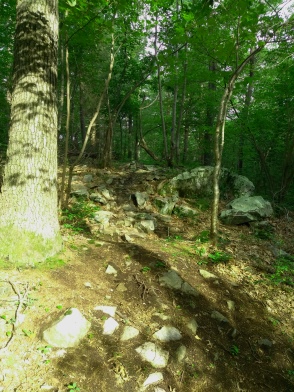 Rocky incline onto a rock outcropping.