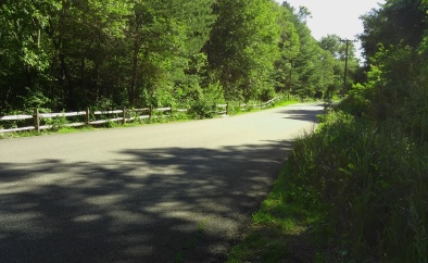 twin ponds trail lined by rustic fence