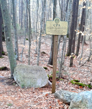 Jose Carreira Woodland sign at two mile farm in marshfield