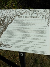 John B. Cole memorial sign