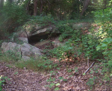 rock formation in weir river woods