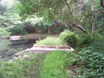 trail alongside skate pond at wheelwright park