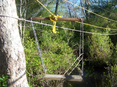 cable seat across the stream in camp wing conservation