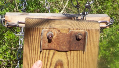 hardware securing the seat  in the camp wing conservation trails