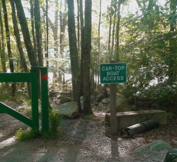 Wompatuck boat access to Aaron reservoir.