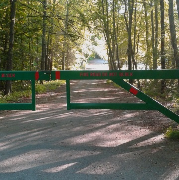 Road down to the boat access at Wompatuck