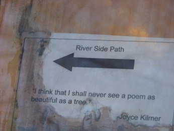 former river side path trail sign former river side path trail sign