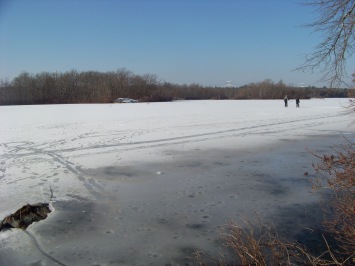 skating couple on cleveland pond