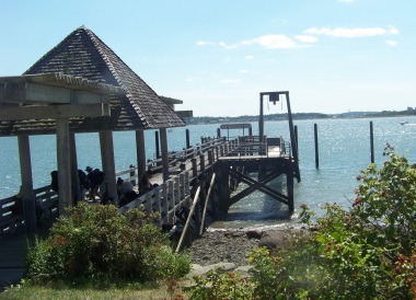Boat pier at Bumpkin Island.