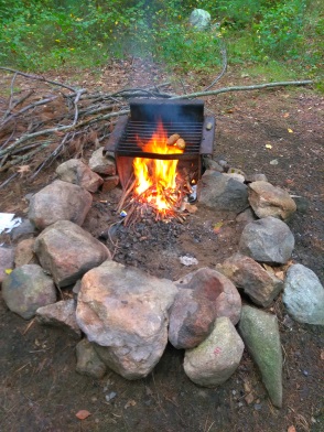 Camp fire at Wompatuck State Park