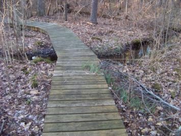 trail over stream at canoe club in pembroke