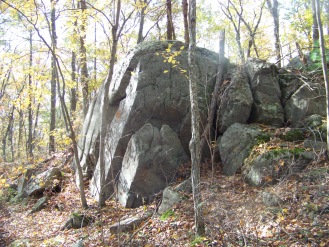 rock outcropping at cranberry pond