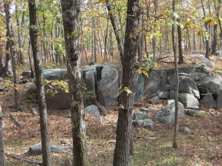 rock outcropping at cranberry pond conservation