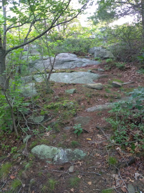 trail along rocky ledges