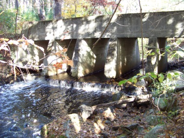 bridge over Drinkwater river after it lets out from Forge Pond