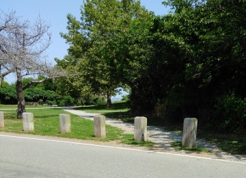 Parking area to beach kayak access area.