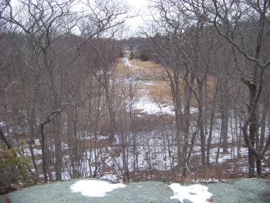 view from the ledge in great brewster woods