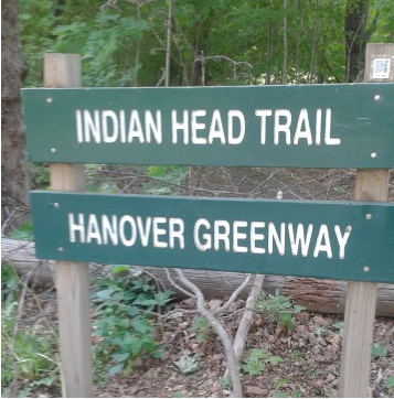 The Indian Head Trail Sign on Broadway St in Hanover