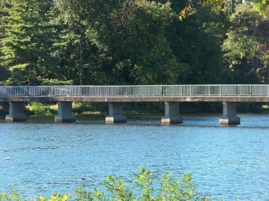 memorial bridge at island grove in abington