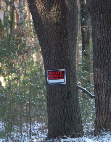 private property sign at mckenna marsh