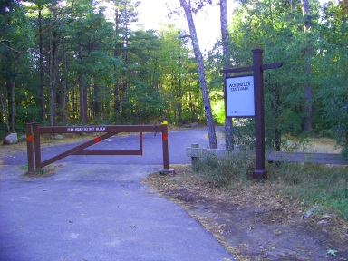 Mount Blue St entrance of Wompatuck State Park in Norwell.