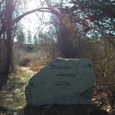 Mulliken's landing stone sign in kingston on landing rd.