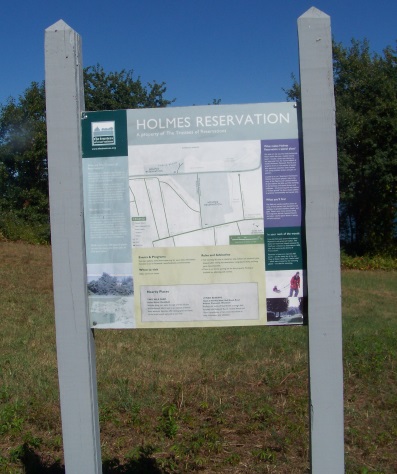 Holmes Reservation sign on the Sea Side Rail Trail
