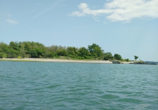 Paddling on to Slate Island.