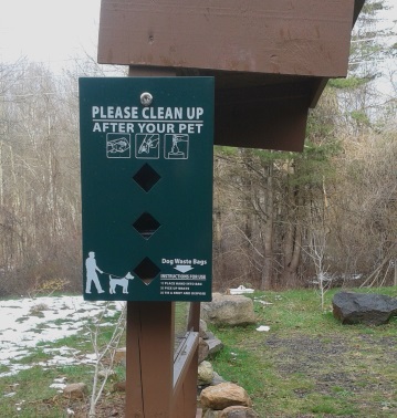 Dog waste bags at Rockland Town Forest