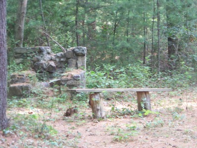 remains of original fireplaces in Wheelwright Park in Cohasset