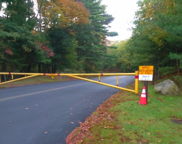 The winter season gate closes at 3:30 at Wompatuck State Park.